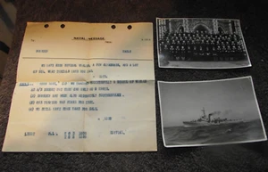 Segunda Guerra Mundial Fotos y Mensaje Naval - Imagen 1 de 3