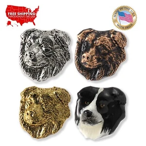 Border Collie Head Dog Lapel Pin or Refrigerator Magnet, D030 Made in USA - Picture 1 of 6