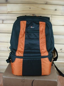 Lowepro CompuDaypack Black & Orange Camera & Notebook Backpack Bag EUC 17" Tall - Picture 1 of 6