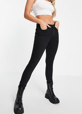 NWT Calvin Klein Womens Black Stretch Super Skinny Midrise Jeans W 26 X 32 L