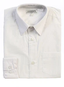 Boys Dress Shirt Solid Long Sleeve Formal Kids Wedding Party Boy Size 5 -18 New - Picture 1 of 18