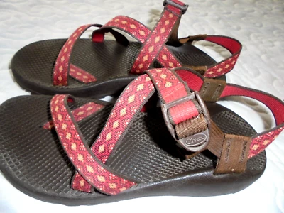 CHACOS Feminino Tamanho 10 Clássico Unaweep Pimentão/Ferrugem Sandálias Caminhadas Ao Ar Livre Tiras - Imagem 1 de 4