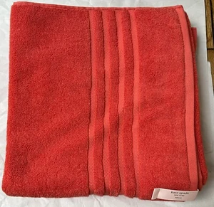NUEVO CON ETIQUETAS KATE SPADE NUEVA YORK 2 TOALLAS DE BAÑO DE ALGODÓN NARANJA BRILLANTE - Imagen 1 de 2