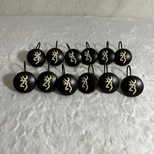 Browning Buckmark Ganci per Tenda da Doccia Set di 12 Diametro 2" Marrone e Oro - Foto 1 di 4