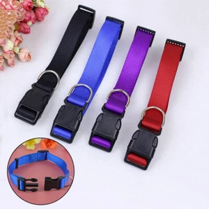 Pets Dog Puppy Cat Kitten Choke Collar Buckle Solid Color Adjustable Necklace - Picture 1 of 16