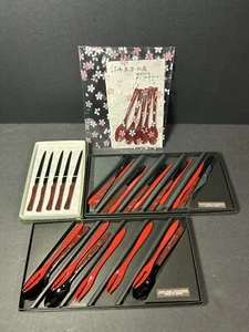 Vintage Kunststoff Japanische Lebensmittel Utensilien Teelöffel/Sushi Gabeln Messer Urushi Yu Z - Bild 1 von 14