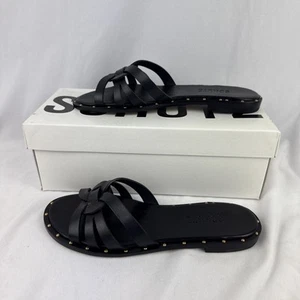 Schutz Damen-Sandalen schwarz Phoenix runde Spitze Slipper Leder-Pantoletten Schuhe 6,5B - Bild 1 von 7