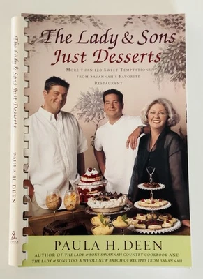 The Lady And Sons Just Desserts Paula Deen SIGNED Spiral Bound Cookbook 2002 Foto 1 de 4