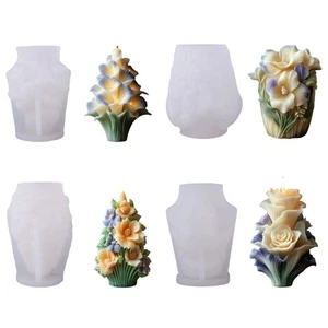 Flower Themed Silicone Mold For Handmade Soaps Creative Gift Making - Picture 1 of 12