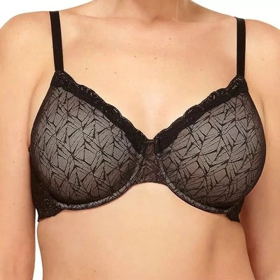 Wacoal 855295 Vivid Encounter Underwire Bra Size 32DD Black - Image 1 of 4