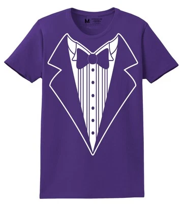 Camiseta feminina formal feminina engraçada smoking falso festa - Imagem 1 de 4