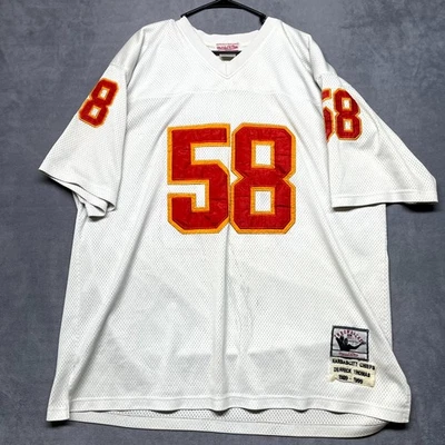 Camiseta de fútbol americano de los Kansas City Chiefs para hombre 54 # 58 Derrick Thomas Mitchell & Ness Foto 1 de 4
