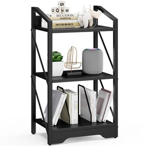 3 Tier Industrial Rustic Metal Small Bookcase, 3 Shelf Book Shelf Storage Org... - Picture 1 of 7