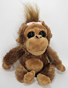 The Petting Zoo /Lovey Monkey Plush W/Pink Bow - 7" Stuffed Big Cute Eyes 1994 - Picture 1 of 4
