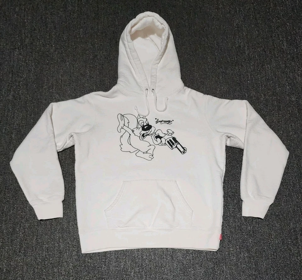 Supreme Lee Quinones Squirrel Gun Art SS18 Hoodie Jacket White Size Small - Image 1 of 4