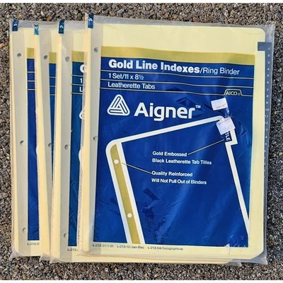 Lot of 5 Avery Aigner Index Sets for 3 RING BINDER 4 Clear 2 inch Tabs SEALED - Image 1 of 4