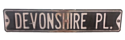 Letrero de calle vintage de acero en relieve de 30" Columbia PA Lancaster County Devonshire Foto 1 de 4