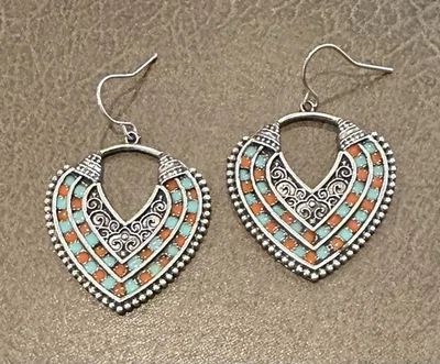 BOHO Earrings Fringe Tassel Bohemian Retro Ethnic Dangle Drop Handmade Jewelry - Image 1 of 3