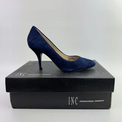 Zapatos de salón INC International Concepts Zita punta azul marino gamuza cuero talla 5 Foto 1 de 4