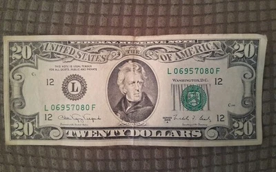 Vintage 1988A $20 Twenty Dollar Bill Old Bill - Image 1 of 2