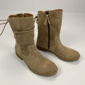 Sofft Sharnell Damenschuhe 10M beige Leder hinten Schnürschuhe mittelhohe Freizeit-Booties - Bild 1 von 21