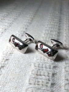 Gemelos Tateossian Piedra Roja Plata 925 - Imagen 1 de 4