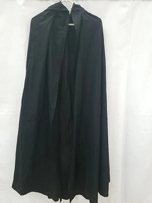 Homemade Long Black Hooded Cape, One Size - Image 1 of 4