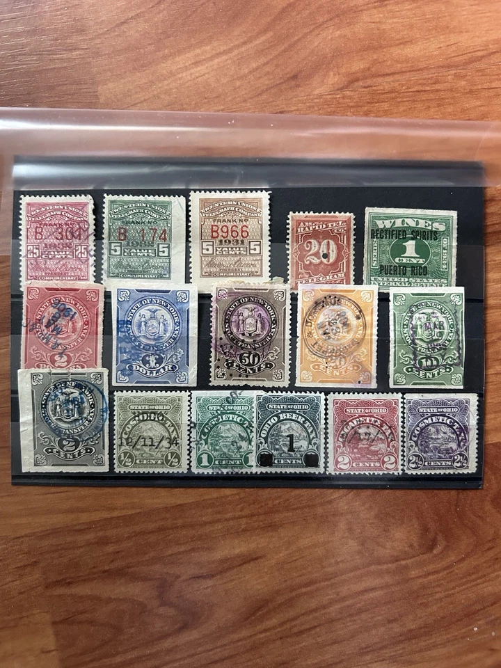 UNITED STATES Internal Revenue 1900's - 16 Different Stamps - Used - Image 1 of 2