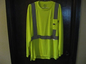 Camicia da lavoro uomo Dickies Neon righe riflettenti sicurezza ANSI 2 classe 2 taglia XL NUOVA SENZA ETICHETTE - Foto 1 di 5