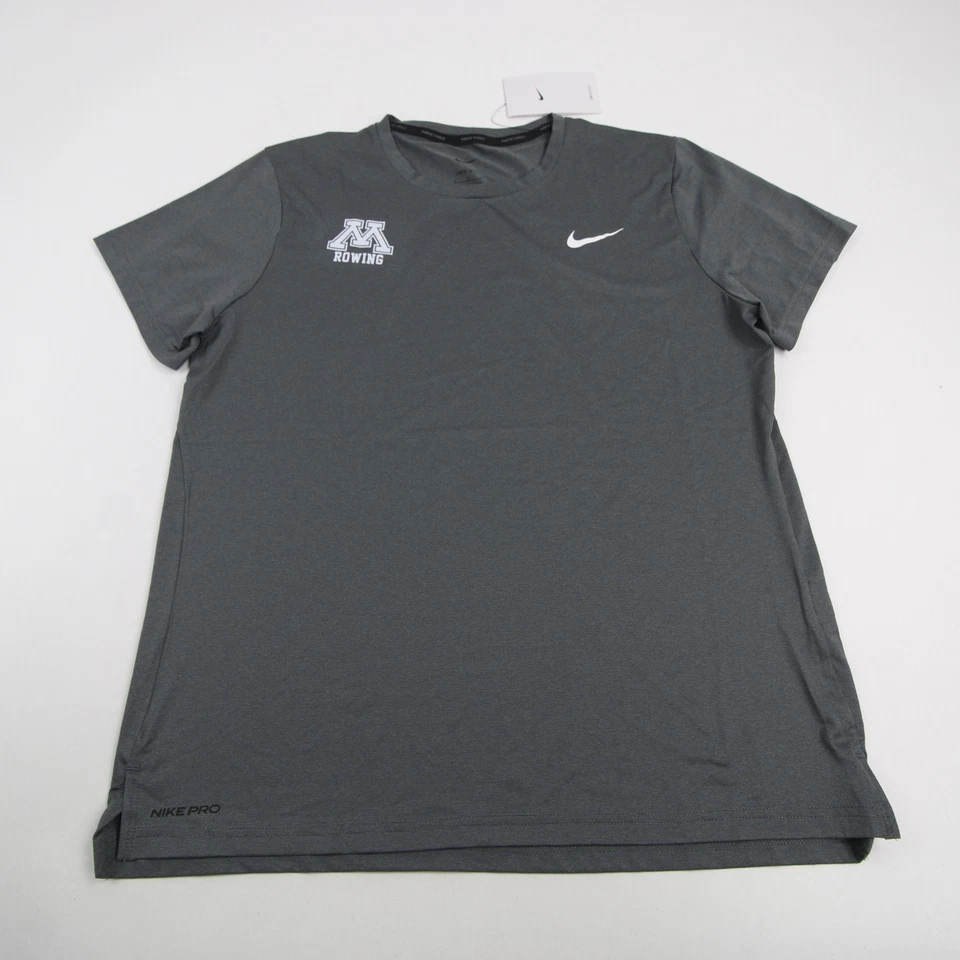 Camisa de manga corta para mujer Minnesota Golden Gophers Nike Pro Dri-Fit gris nueva Foto 1 de 1
