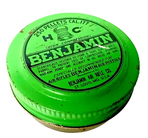 RARE Collector's Item: Vintage Benjamin 500 .22 Cal USA-Made Pellet Tin, Empty - Picture 1 of 6
