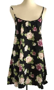 Tavik Womens Black Floral Rayon MIA Low Back Keyhole Tank Dress M/L - Picture 1 of 9