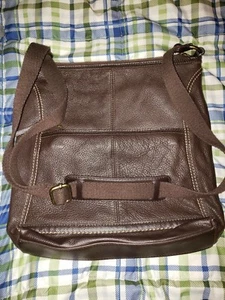 The Sak - Brown Leather Crossbody Messenger Purse With Zipper  - Picture 1 of 8