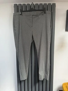 New Ex chain store black mix checked stretchy trousers size 22 reg - Picture 1 of 2