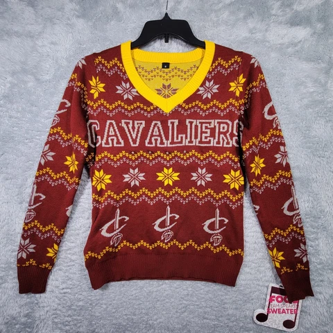Cleveland Cavaliers Ugly Sweater Womens Medium Speaker Light Up Holiday Cover