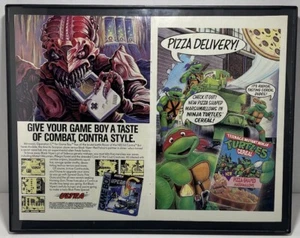 Vintage Gameboy and TMNT Ad Wall Art Framed 11”x 14” - Picture 1 of 4