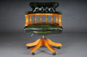Captain chair leather, 20th century Mahogany, England - Picture 1 of 19