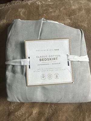 Falda de cama Pottery Barn Teen clásica de algodón gris claro 18" caída Foto 1 de 4