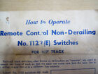 Original Lionel directions for #1122 non derailing switches & #153C Contactors