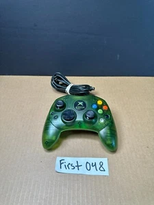 Original Xbox Controller Wired Halo Green S-Type Clear Genuine Tested OEM - Picture 1 of 6