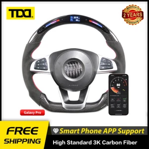 TDD Carbon Fiber LED Steering Wheel for Mercedes W205 S205 S213 W213 X156 C117 - Picture 1 of 9