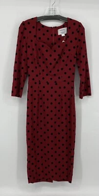 Vestido Collectif Top Vintage Mediano Rojo Negro Lunares Manga Larga Cremallera Foto 1 de 4