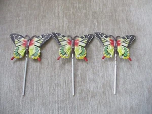 (3) Garden Decor Flower Pot Plant Pick Stake Colorful Butterfly - Picture 1 of 12