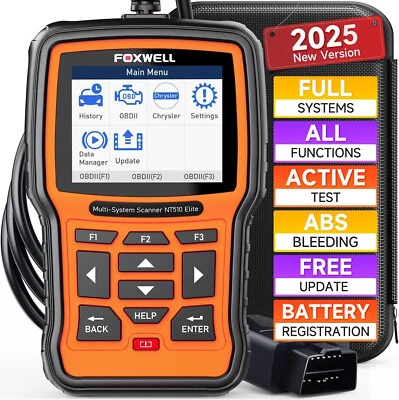 Foxwell NT510 Elite para Chrysler Sistema Completo OBD2 Escáner Coche Herramienta de Diagnóstico EE. UU. Foto 1 de 4