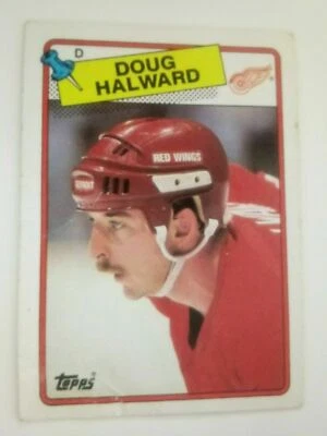1988 Topps Doug Halward Detroit Red Wings #113 Hockey Card Damaged - Image 1 of 4
