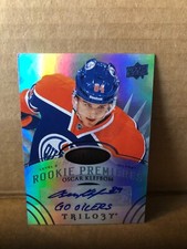 2014-15 Upper Deck Trilogy Radiant Blue #167 Oscar Klefbom AUTO 13/15