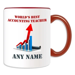 Personalised Gift World's Best Accounting Teacher Mug Money Box Finance Cup Tea - Picture 1 of 20