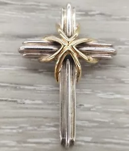 Tiffany & Co. Sterlingsilber & 18K Gelbgold zweifarbig Kreuz Anhänger FZZ - Bild 1 von 4