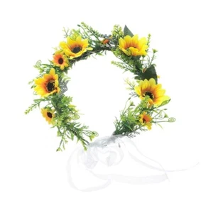 Bride Leaf Crown Wedding Leaves Headbands Sunflowers Garlands Crown Hair Wreath - Picture 1 of 8