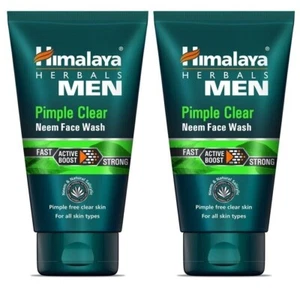 Himalaya Herbals Men Pimple Clear Neem Face Wash, 100ml (Pack of 2) FREE SHIP - Picture 1 of 4